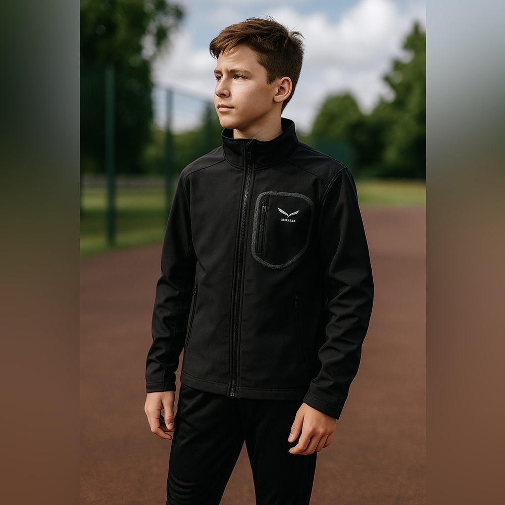 Salewa Softshell Jacket Black Youth 12/14 Outdoor Hiking